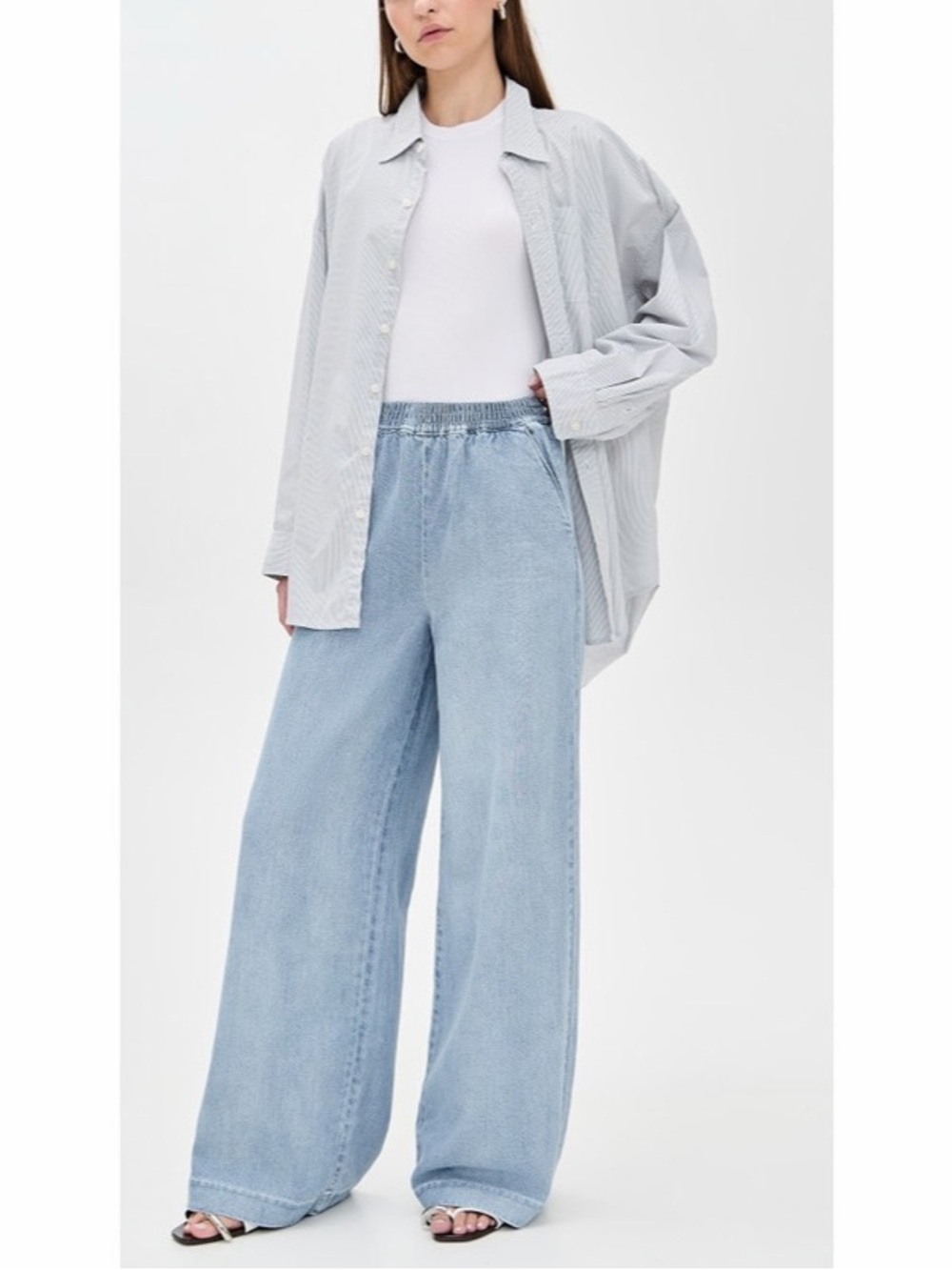 NWT Favorite Daughter The‎ Malibu Wide Leg Jeans Slip On Coronado Wash Size XS